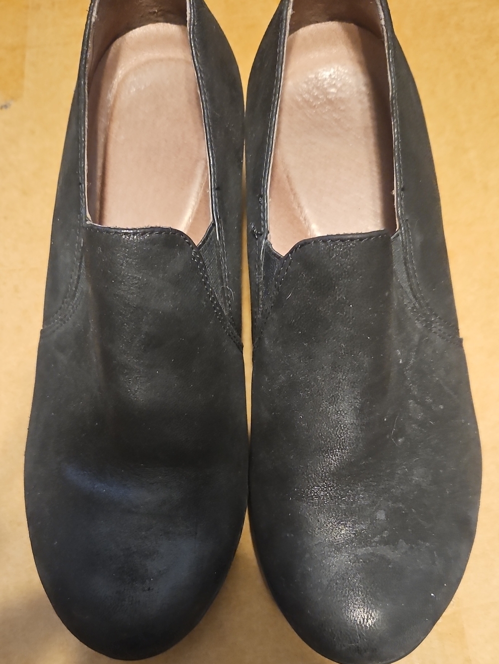 Dansko Black Slip-On Suede Dress Shoes